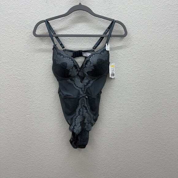 Rene Rofe Sophie B Intimates Demi Push Up Lace Bodysuit 306482 Womens Medium NEW - Picture 1 of 8